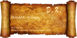Donáth Kinga névjegykártya