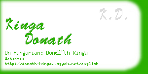kinga donath business card